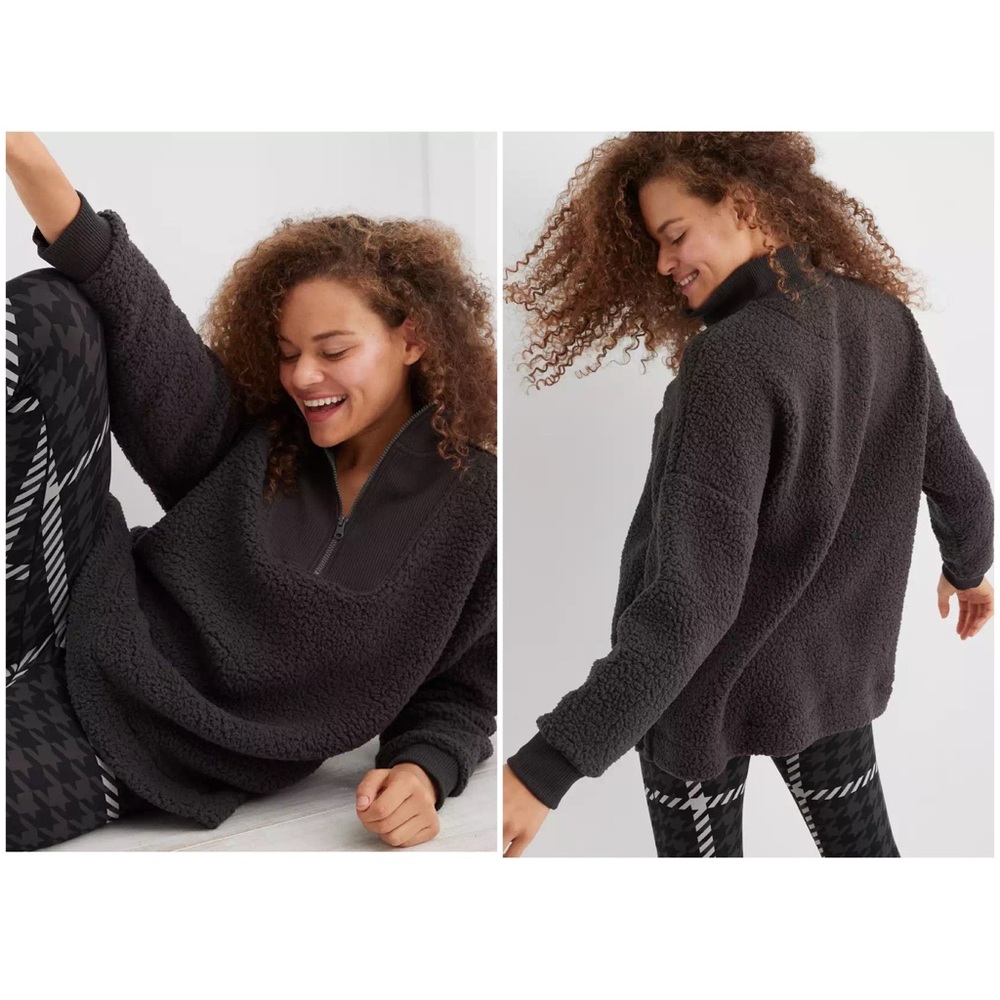 Aerie Dream Sherpa Quarter Zip Sweatshirt